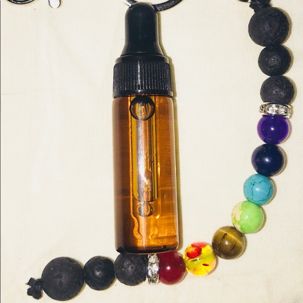 🎉Host Pick🎉 7 Chakra/lava Essential Oil Keychain